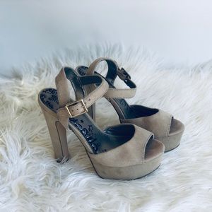 Brash Tan Platform Heels